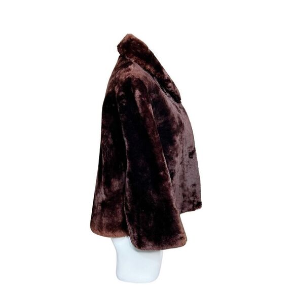 Vintage brown fur jacket with 3/4 sleeve size S - Picture 2 of 14
